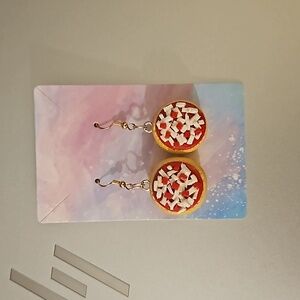 Handmade bagel bite dangle earrings
